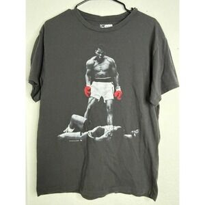Muhammad Ali Sonny Liston Knockout Graphic T-Shirt Charcoal Grey XL 2023